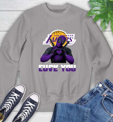 NBA Los Angeles Lakers Deadpool Love You Fuck You Basketball Sweatshirt 5