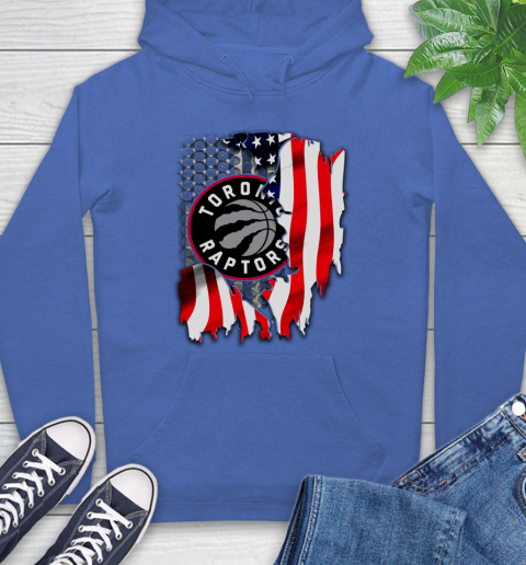 Toronto Raptors NBA Basketball American Flag Hoodie 9