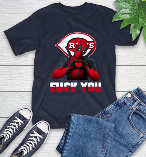 MLB Cincinnati Reds Deadpool Love You Fuck You Baseball Sports T-Shirt 3