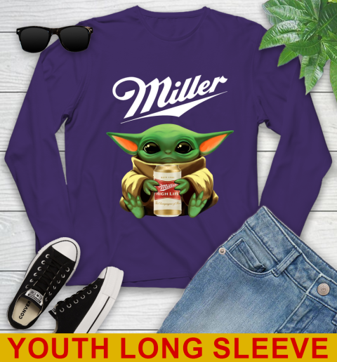 Star Wars Baby Yoda Hugs Miller High Life Beer Shirt 126