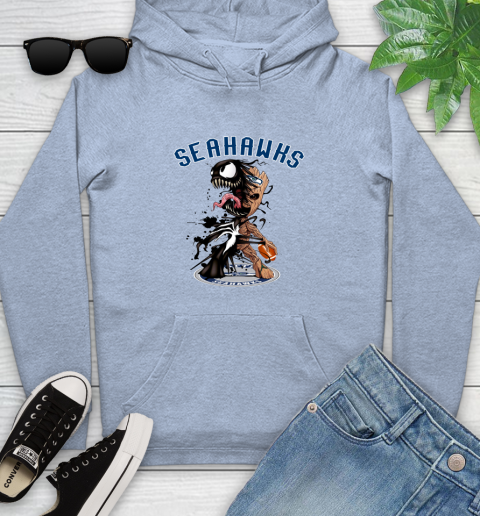 NFL Seattle Seahawks Football Venom Groot Guardians Of The Galaxy Youth Hoodie 10