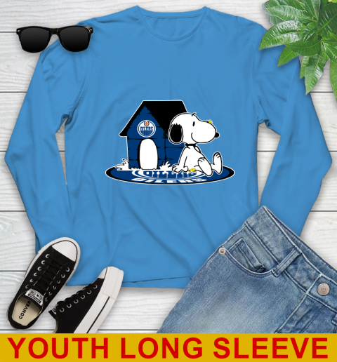 NHL Hockey Edmonton Oilers Snoopy The Peanuts Movie Shirt Youth Long Sleeve 8