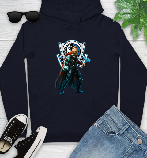NBA Thor Avengers Endgame Basketball Dallas Mavericks Youth Hoodie 4