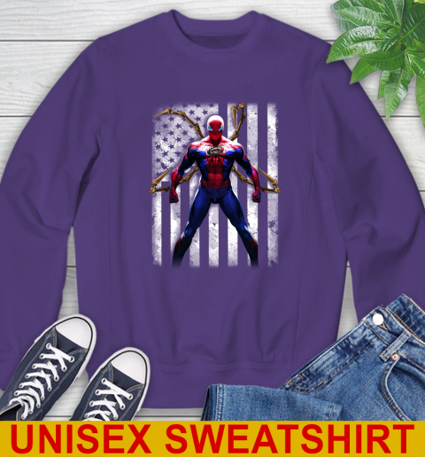 NHL Hockey Carolina Hurricanes Spider Man Avengers Marvel American Flag Shirt Sweatshirt 4