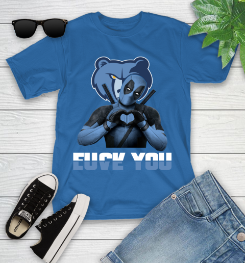 NBA Memphis Grizzlies Deadpool Love You Fuck You Basketball Sports Youth T-Shirt 12