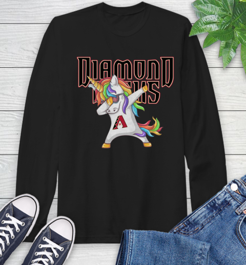 Arizona Diamondbacks MLB Baseball Funny Unicorn Dabbing Sports Long Sleeve T-Shirt 2