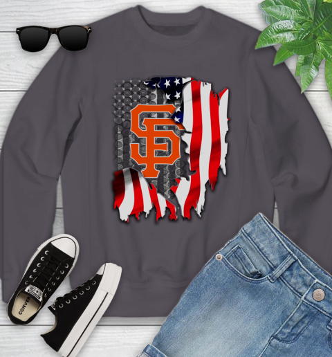 San Francisco Giants MLB Baseball American Flag Youth Sweatshirt 5