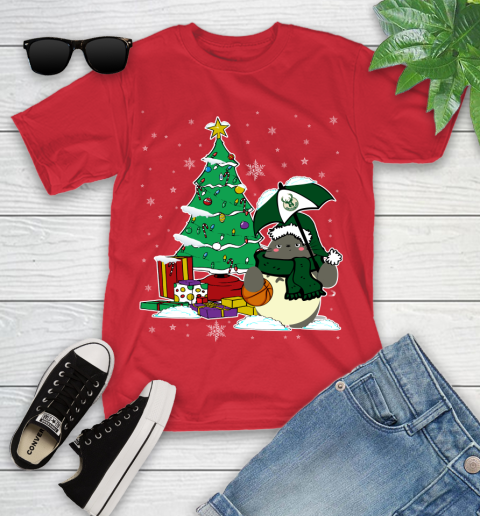 Milwaukee Bucks NBA Basketball Cute Tonari No Totoro Christmas Sports Youth T-Shirt 13