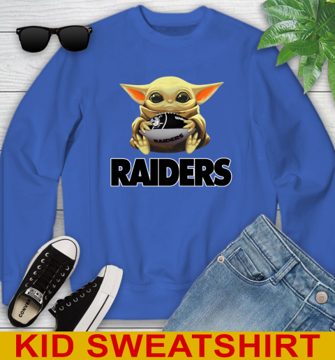 NFL Football Oakland Raiders Baby Yoda Star Wars Shirt Youth Sweatshirt 7