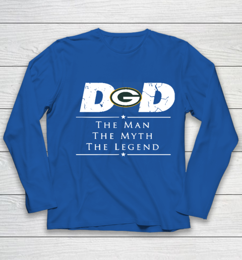 Green Bay Packers NFL Football Dad The Man The Myth The Legend Youth Long Sleeve 7