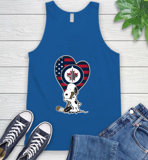 Winnipeg Jets NHL Hockey The Peanuts Movie Adorable Snoopy Tank Top 5
