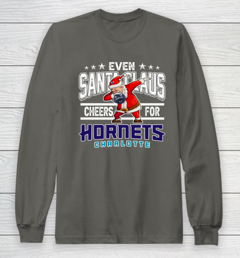 Charlotte Hornets Even Santa Claus Cheers For Christmas NBA Long Sleeve T-Shirt 5