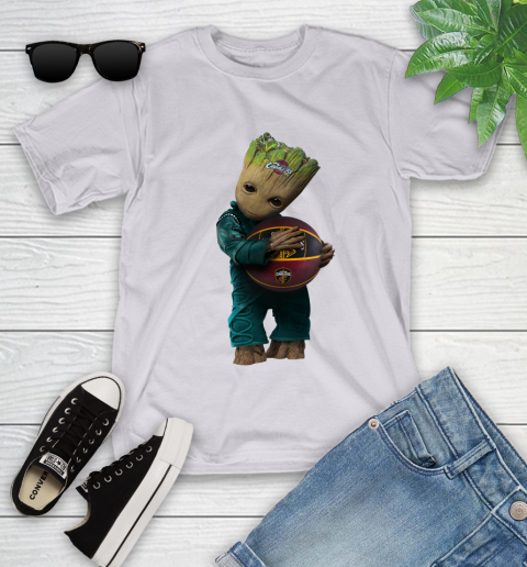 NBA Groot Guardians Of The Galaxy Basketball Sports Cleveland Cavaliers Youth T-Shirt 4