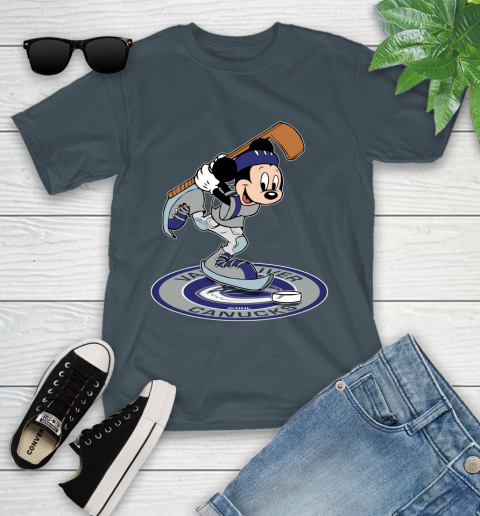 NHL Hockey Vancouver Canucks Cheerful Mickey Disney Shirt Youth T-Shirt 8