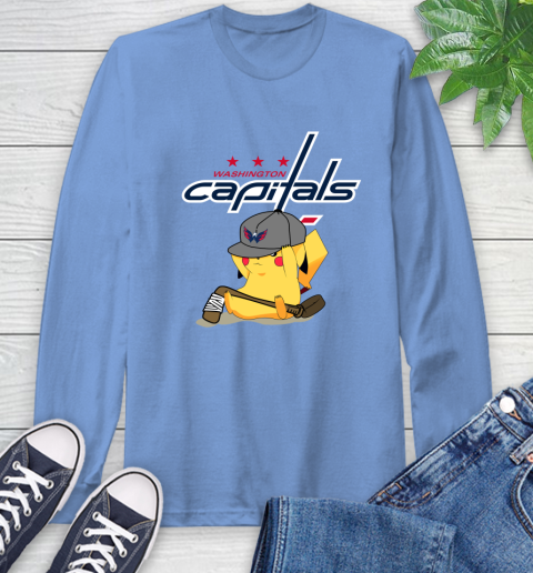 NHL Pikachu Hockey Sports Washington Capitals Long Sleeve T-Shirt 11