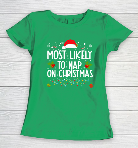 Most Likely To Nap On Christmas Family Christmas Pajamas Women's T-Shirt 4