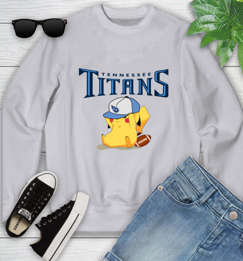 NFL Pikachu Football Tennessee Titans Youth Sweatshirt 4