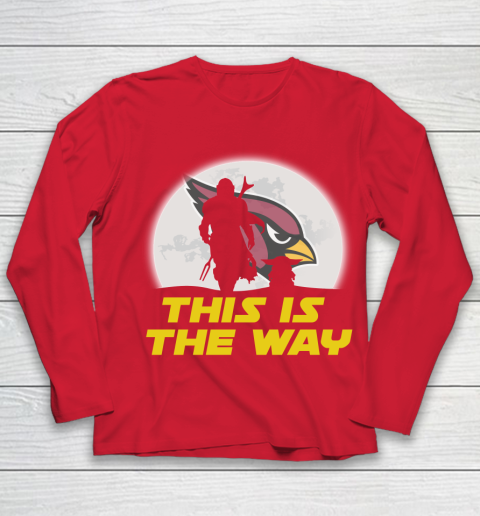 Arizona Cardinals NFL Football Star Wars Yoda And Mandalorian This Is The Way Youth Long Sleeve 8