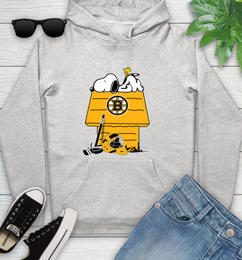 Boston Bruins NHL Hockey Snoopy Woodstock The Peanuts Movie Youth Hoodie