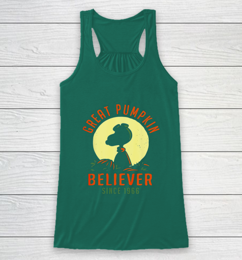 Peanuts Great Pumpkin believer since 1966 Halloween Racerback Tank 5