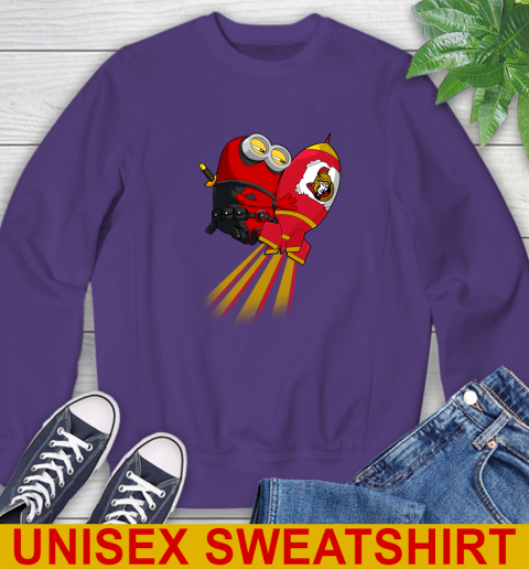 NHL Hockey Ottawa Senators Deadpool Minion Marvel Shirt Sweatshirt 4