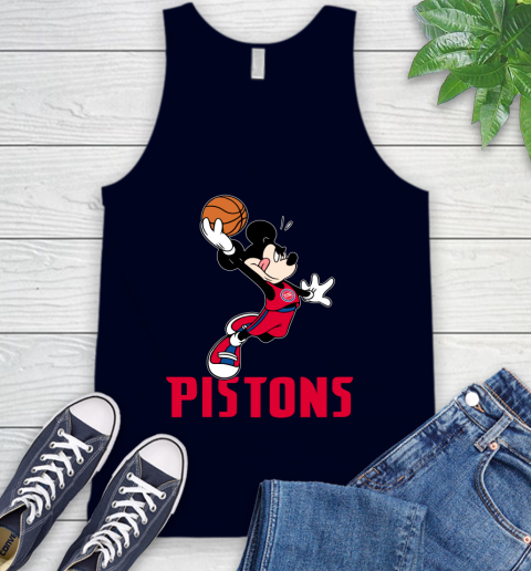 NBA Basketball Detroit Pistons Cheerful Mickey Mouse Shirt Tank Top 3