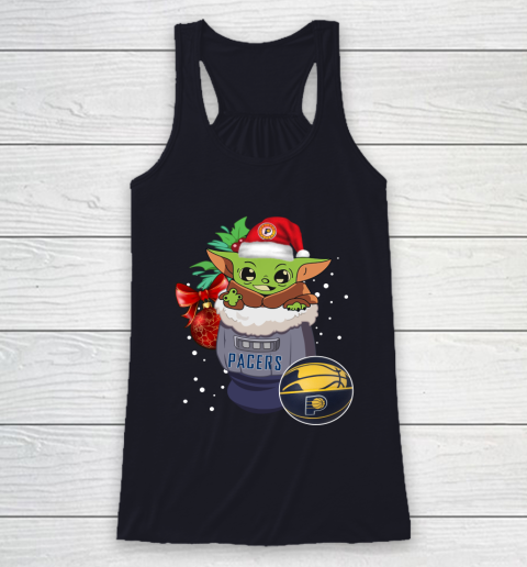 Indiana Pacers Christmas Baby Yoda Star Wars Funny Happy NBA Racerback Tank 8