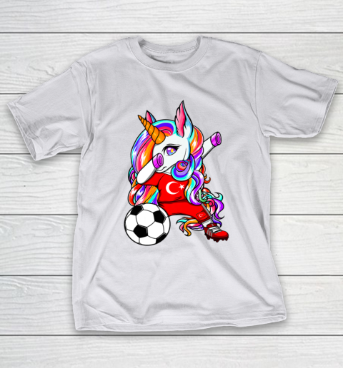 Dabbing Unicorn Turkey Soccer Fans Jersey Turkish Football T-Shirt 12