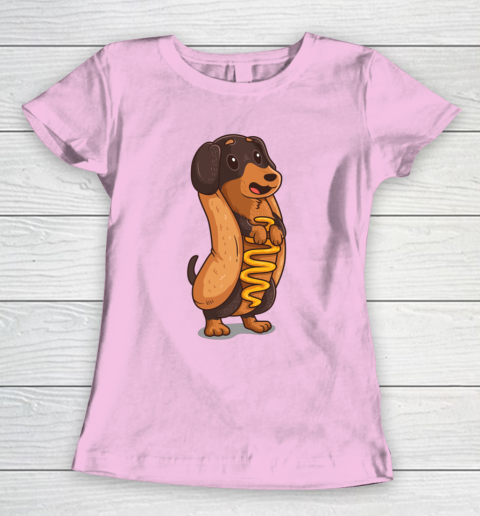 Wiener Dog Hotdog Bun Dachshund Funny Foodie Gift Hot Dog Women's T-Shirt 6