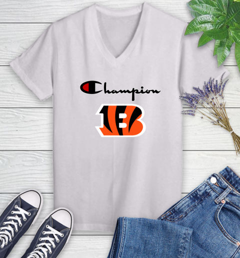NFL Football Cincinnati Bengals Champion Shirt Women's V-Neck T-Shirt