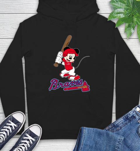 MLB Baseball Atlanta Braves Cheerful Mickey Mouse Shirt Hoodie