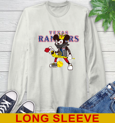 Texas Rangers MLB Baseball Mickey Peace Sign Sports Long Sleeve T-Shirt 12