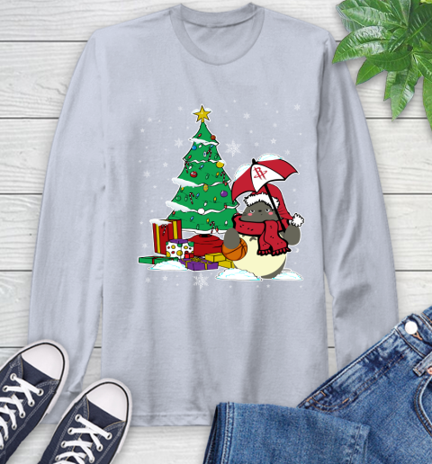Houston Rockets NBA Basketball Cute Tonari No Totoro Christmas Sports Long Sleeve T-Shirt 6