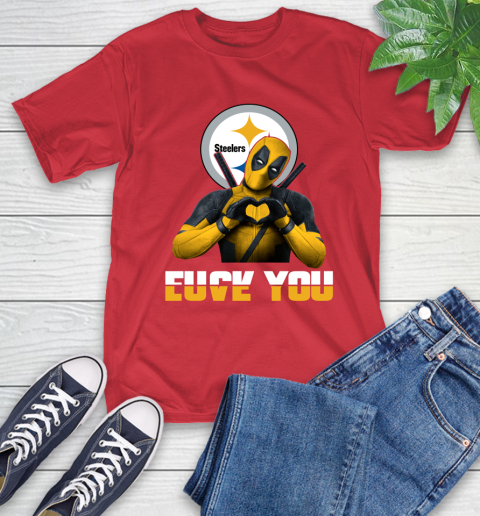 NHL Pittsburgh Steelers Deadpool Love You Fuck You Football Sports T-Shirt 11