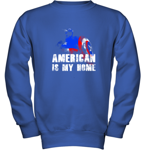 America Is My Home Captain America 4th Of July Youth Sweatshirt