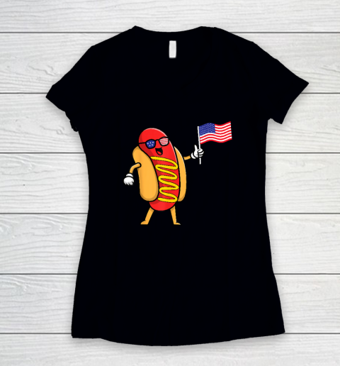 4th of July Hot Dog Hotdog 4th of July Women's V-Neck T-Shirt