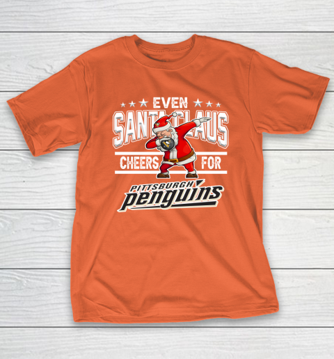 Pittsburgh Penguins Even Santa Claus Cheers For Christmas NHL T-Shirt 4