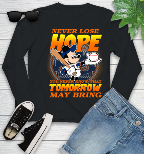 New York Mets MLB Baseball Mickey Disney Never Lose Hope Youth Long Sleeve