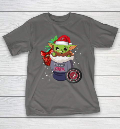 Arizona Coyotes Christmas Baby Yoda Star Wars Funny Happy NHL T-Shirt 9
