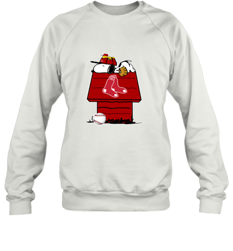 Boston Red Stock Snoopy And Woodstock Resting Together MLB Sweatshirt