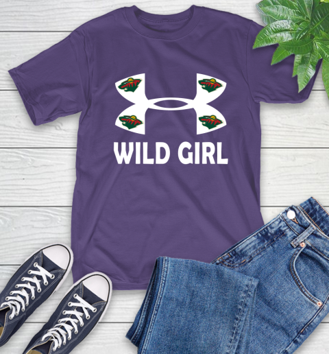 NHL Minnesota Wild Girl Under Armour Hockey Sports T-Shirt 5