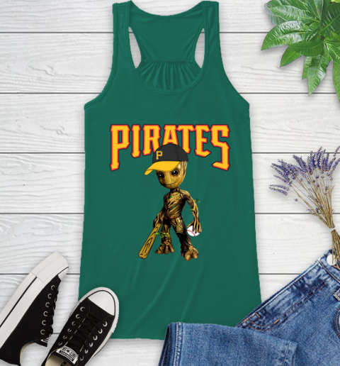 MLB Pittsburgh Pirates Groot Guardians Of The Galaxy Baseball Racerback Tank 7