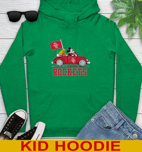 NBA Basketball Houston Rockets Pluto Mickey Driving Disney Shirt Youth Hoodie 8