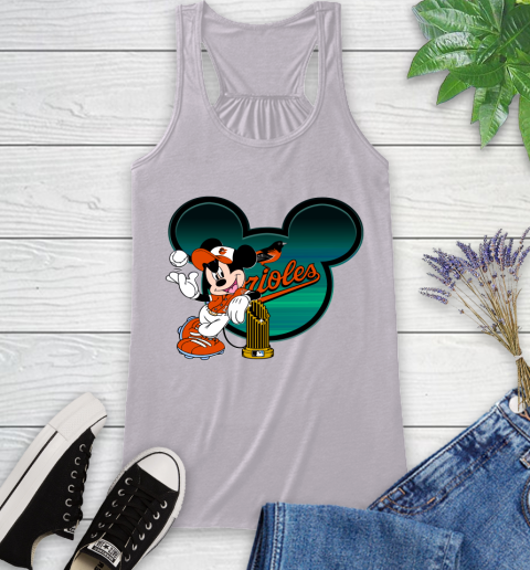 MLB Baltimore Orioles The Commissioner's Trophy Mickey Mouse Disney Racerback Tank 5