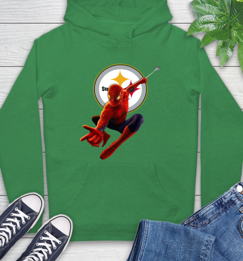 NFL Spider Man Avengers Endgame Football Pittsburgh Steelers Hoodie 8