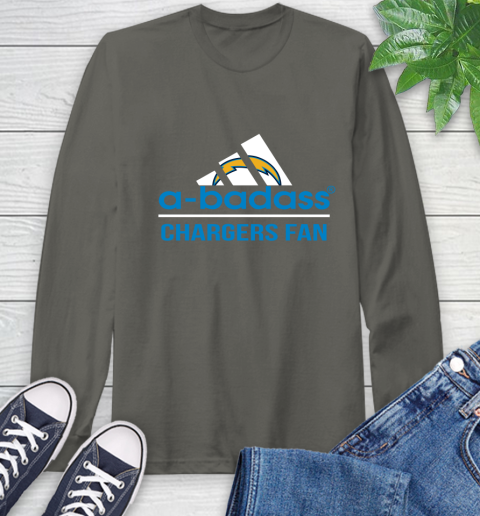 NFL A Badass Los Angeles Chargers Fan Adidas Football Sports Long Sleeve T-Shirt 9
