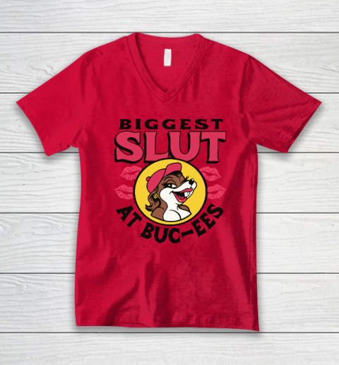 The Biggest Slut At Bucee's The Gas Station V-Neck T-Shirt 3