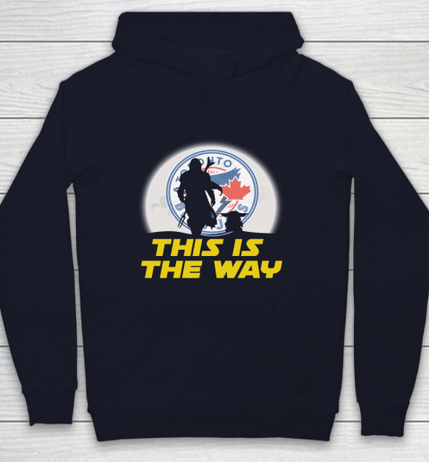 Toronto Blue Jays MLB Baseball Star Wars Yoda And Mandalorian This Is The Way Youth Hoodie - Image 3