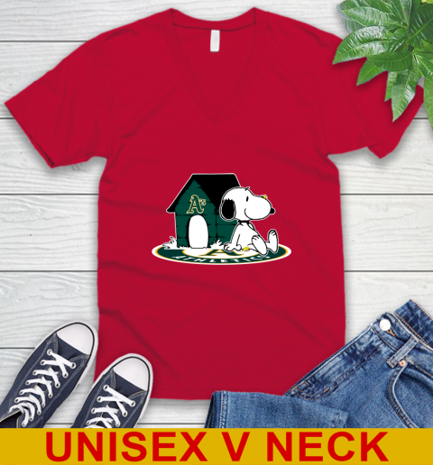 MLB Baseball Oakland Athletics Snoopy The Peanuts Movie Shirt V-Neck T-Shirt 7