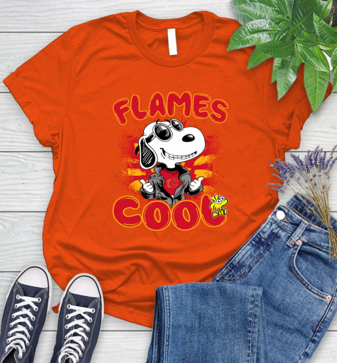 NHL Hockey Calgary Flames Cool Snoopy Shirt Women's T-Shirt 3